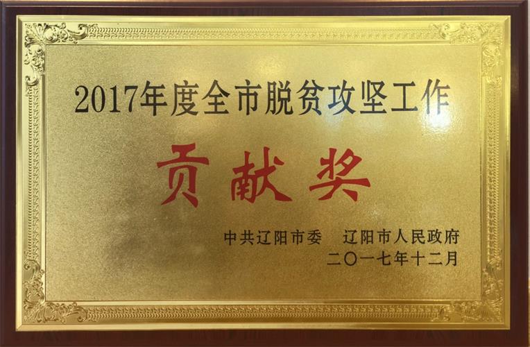 遼聯電商榮獲2017年度全市脫貧攻堅工作貢獻獎